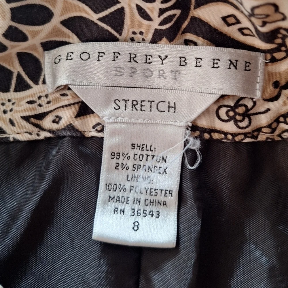 Geoffrey Beene Black and Cream Patterned Fabric